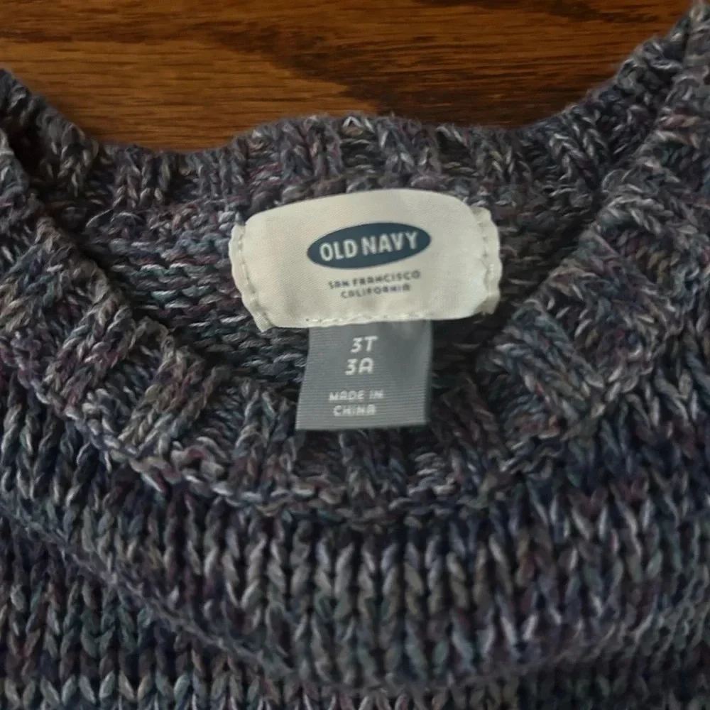Old Navy Toddler Boys Multicolor Marled Knit Pullover Sweater Size 3T